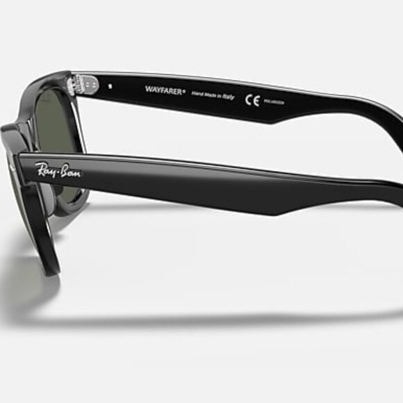 Ray-Ban RB2140 Original Wayfarer Sunglasses – Polished Black Frame, Green Lenses - Picture 2 of 3